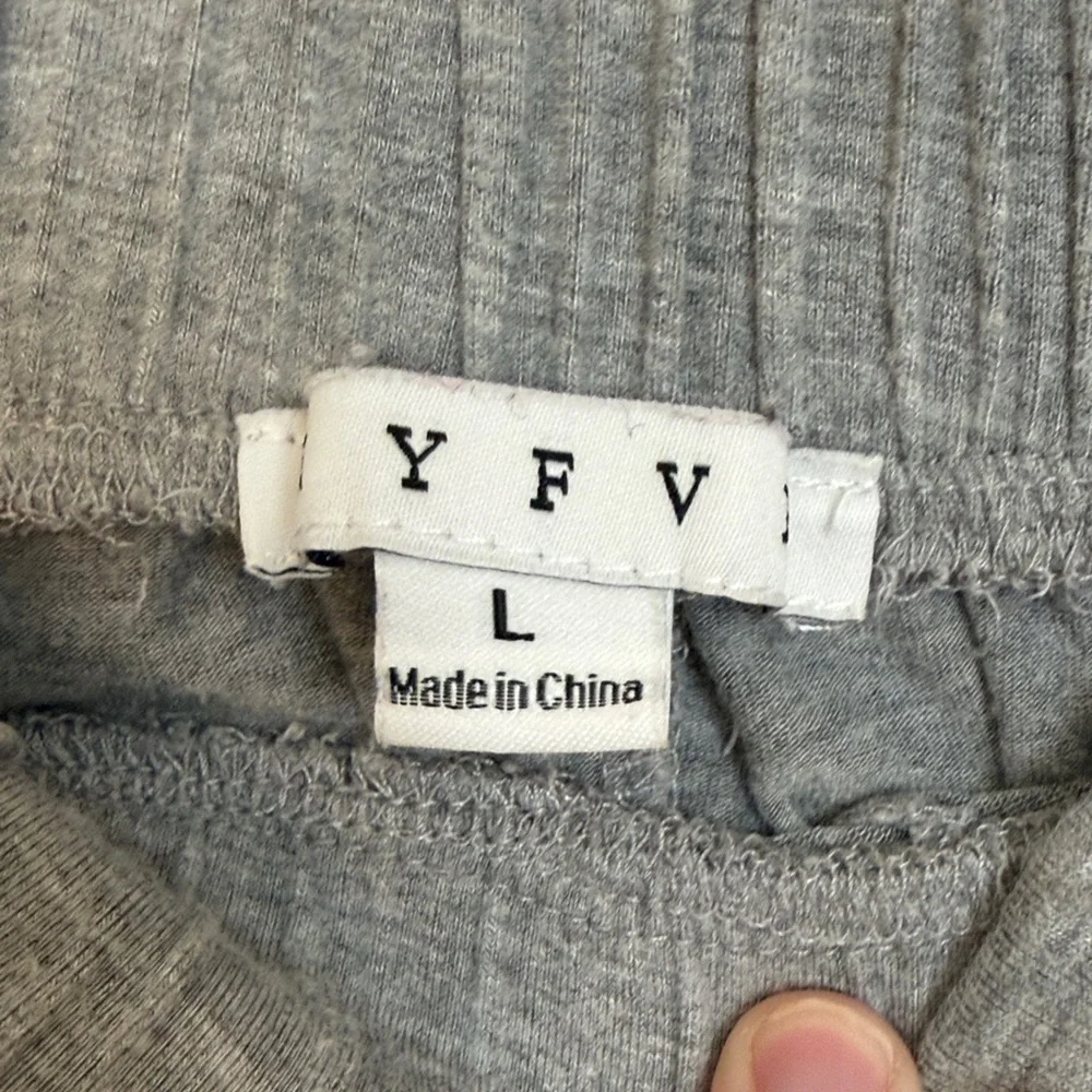 HYFVE Heather Grey Wide Leg Lounge Pants - Size Large
